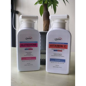 OEM Strong Whitening Body Lotion 300ml for Black Skin Lightening Private Label Glutathione Vitamin C Whitening