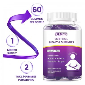OEM Private Label Cortisol Gummies Sugar Free Daily Supplements Healthy Relaxation and Sleep Cortisol Health Gummies